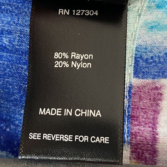 Ali Miles Button Up Top Women's Sz XL Colorful Abstract Artsy‎ Pintuck Geometric - Picture 4 of 6